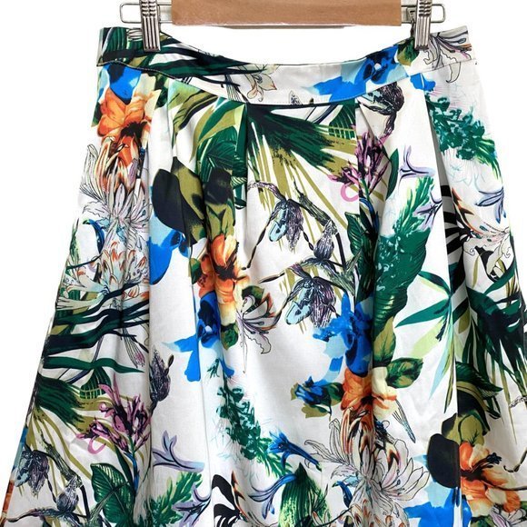 BANANA USA Retro Floral Tropical Hawaiian Full Skirt w/ Tulle‎ & Pockets Size L - Picture 8 of 11